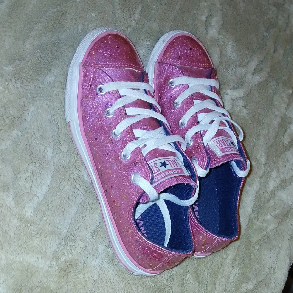 Converse Kids' Pink Glitter Sneakers